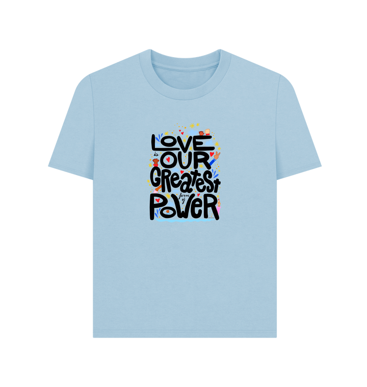 Milky Blue Printed T-shirt Front