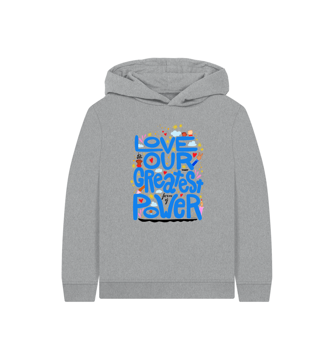 Athletic Grey Printed Kids Hoodie Front
