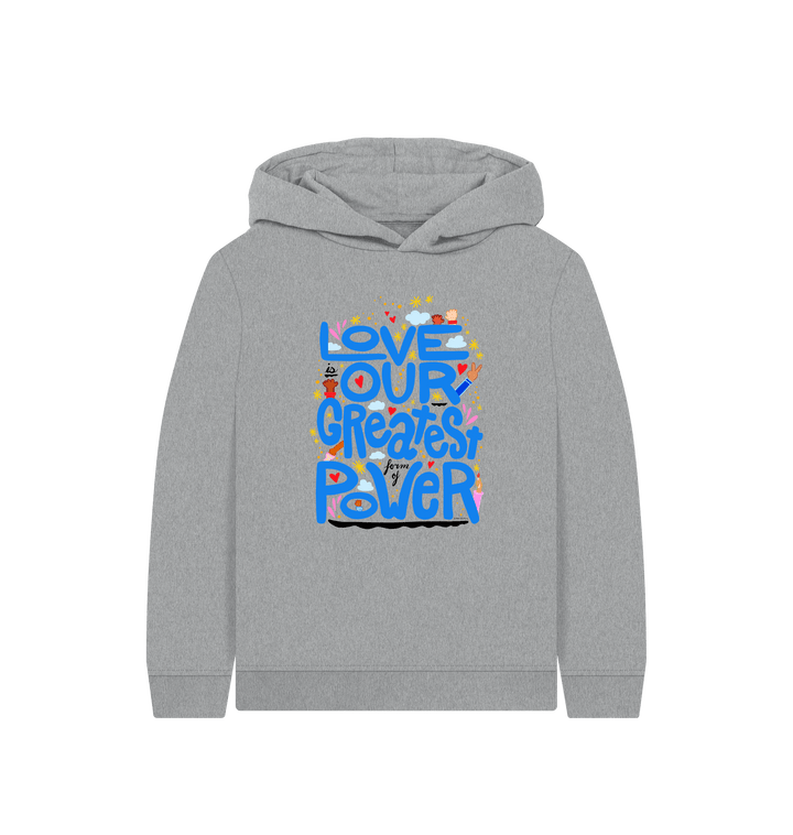 Athletic Grey Printed Kids Hoodie Front
