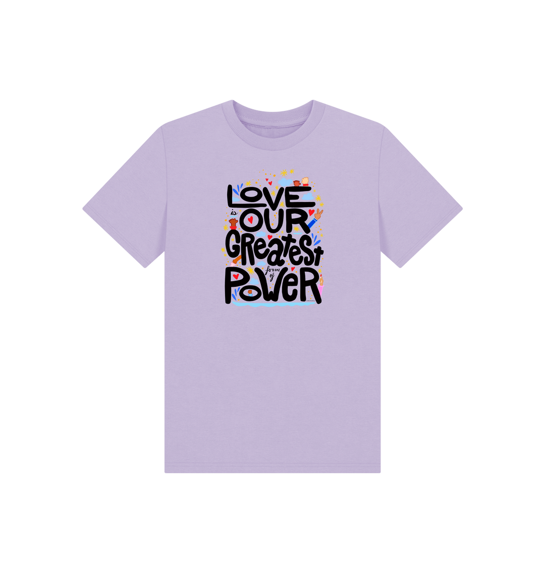 Soft Lilac Printed Kids T-Shirt Front