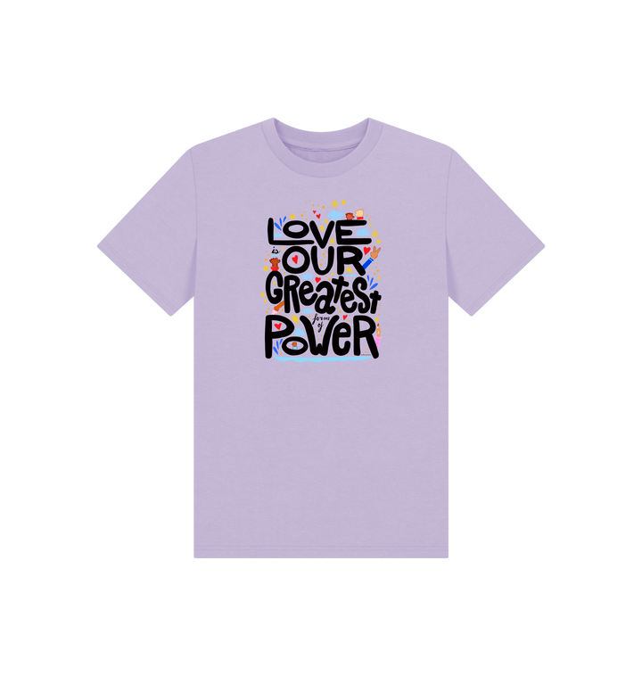 Soft Lilac Printed Kids T-Shirt Front