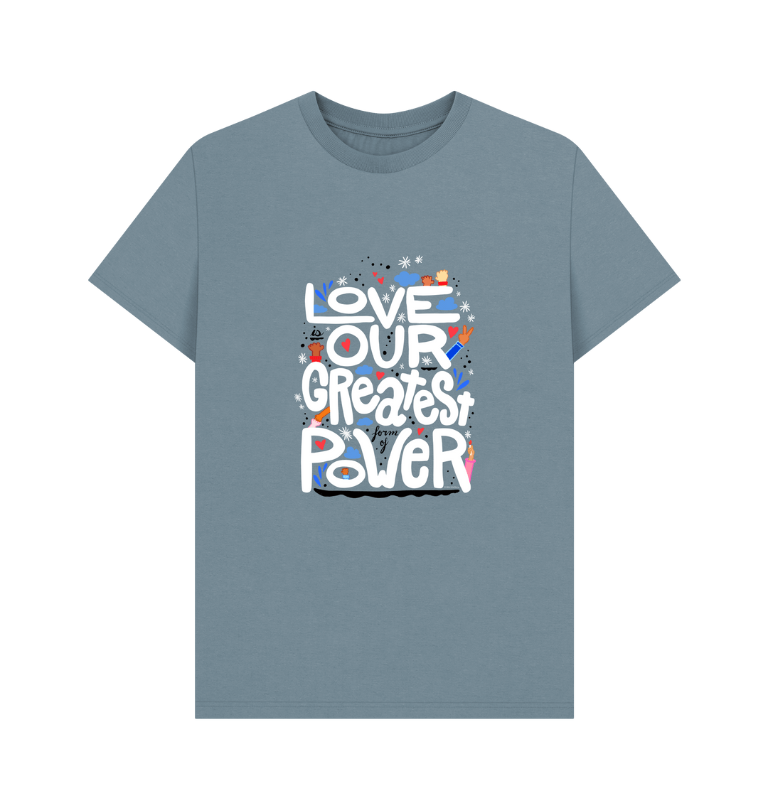 Stone Blue Printed T-shirt Front