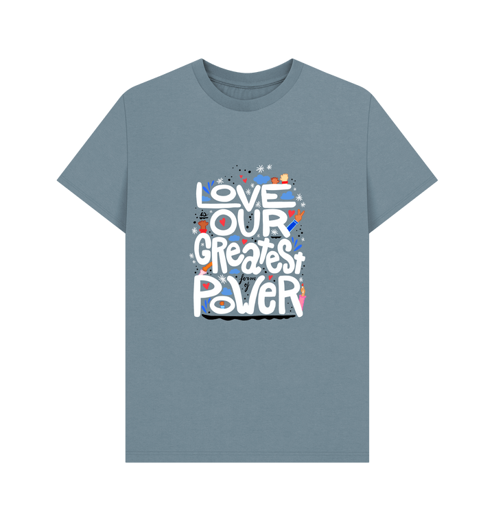 Stone Blue Printed T-shirt Front