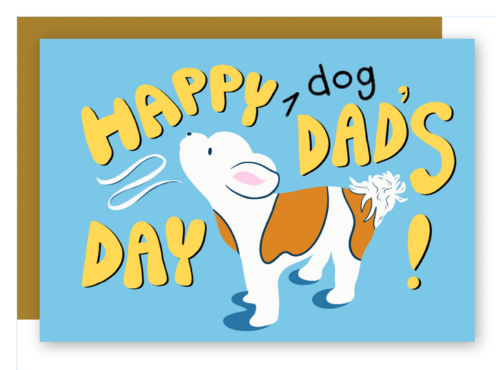 Happy Father's Day Dog Dad w. Howling Puppy Greeting Card + Matching Envelope (Occasion)