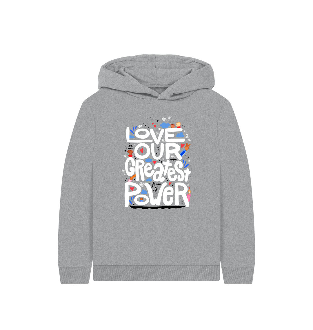 Athletic Grey Printed Kids Hoodie Front