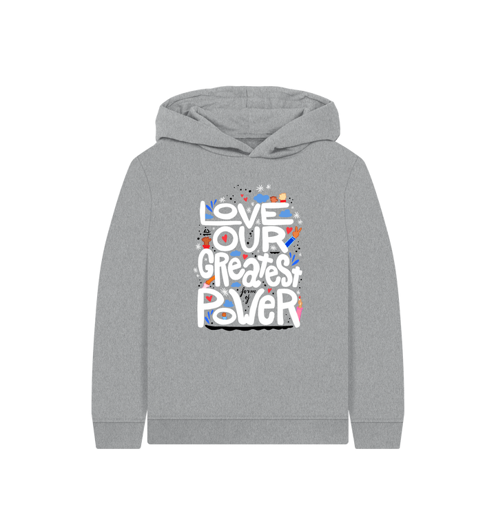 Athletic Grey Printed Kids Hoodie Front