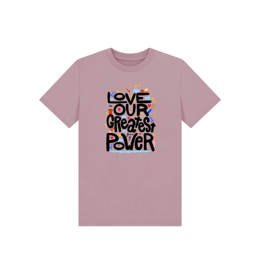 Mauve Printed Kids T-Shirt Front