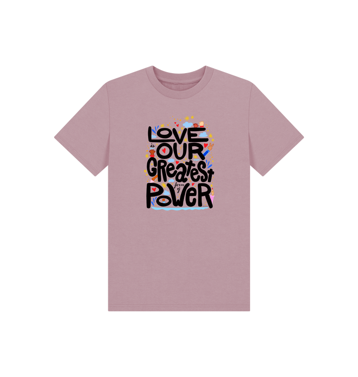 Mauve Printed Kids T-Shirt Front