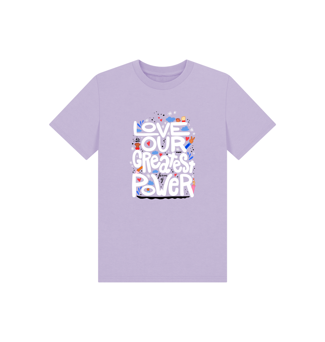 Soft Lilac Printed Kids T-Shirt Front