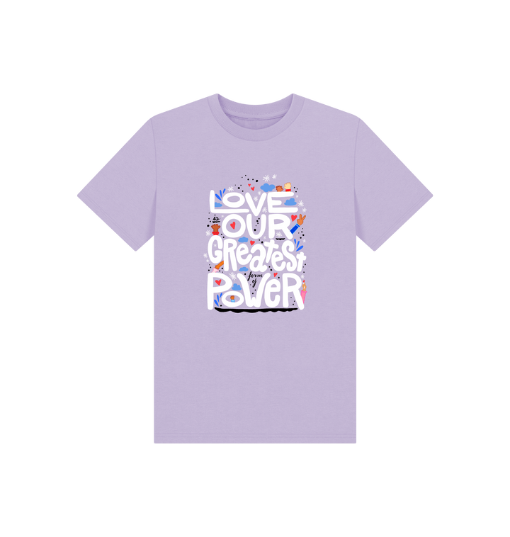 Soft Lilac Printed Kids T-Shirt Front