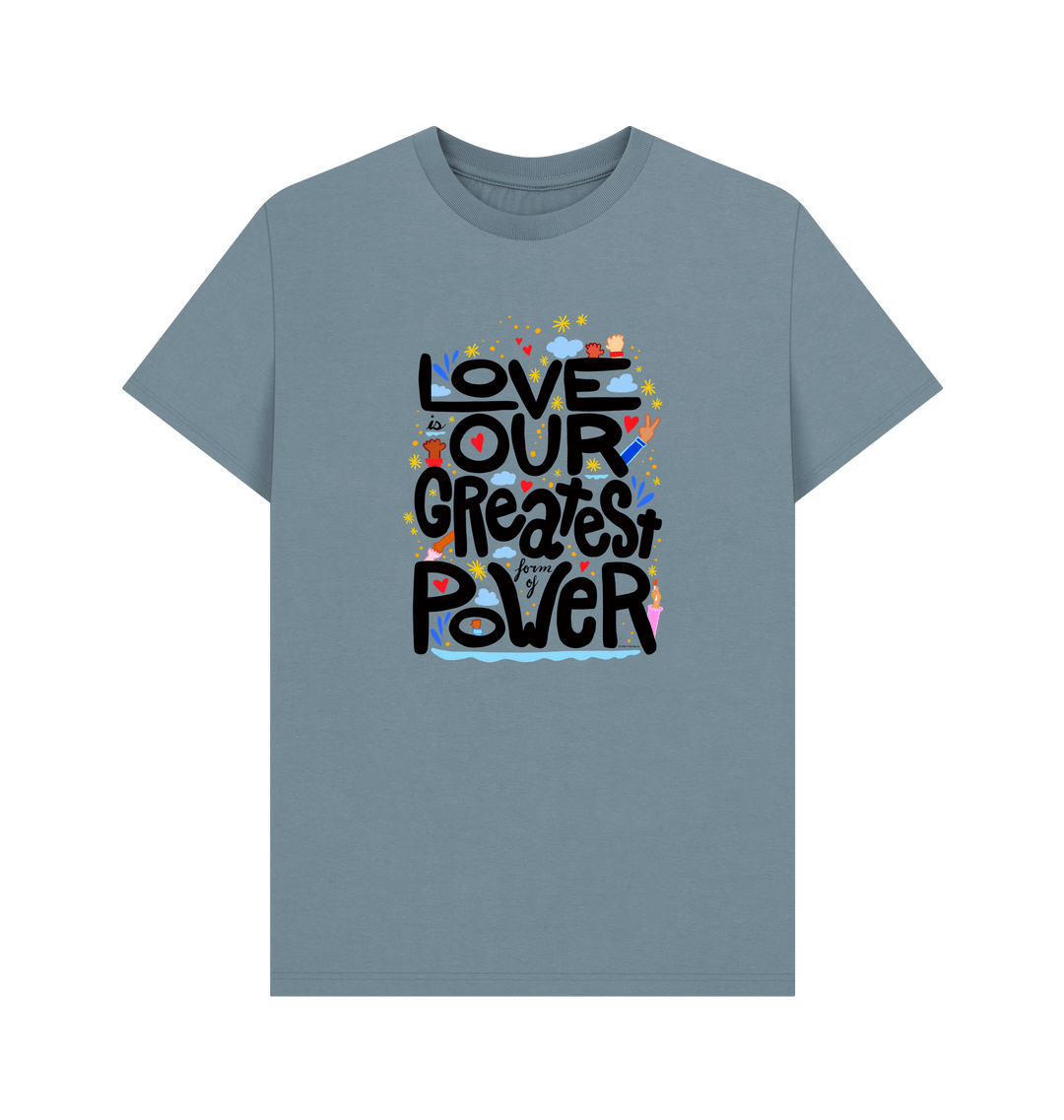 Stone Blue Printed T-shirt Front