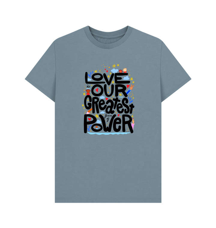Stone Blue Printed T-shirt Front