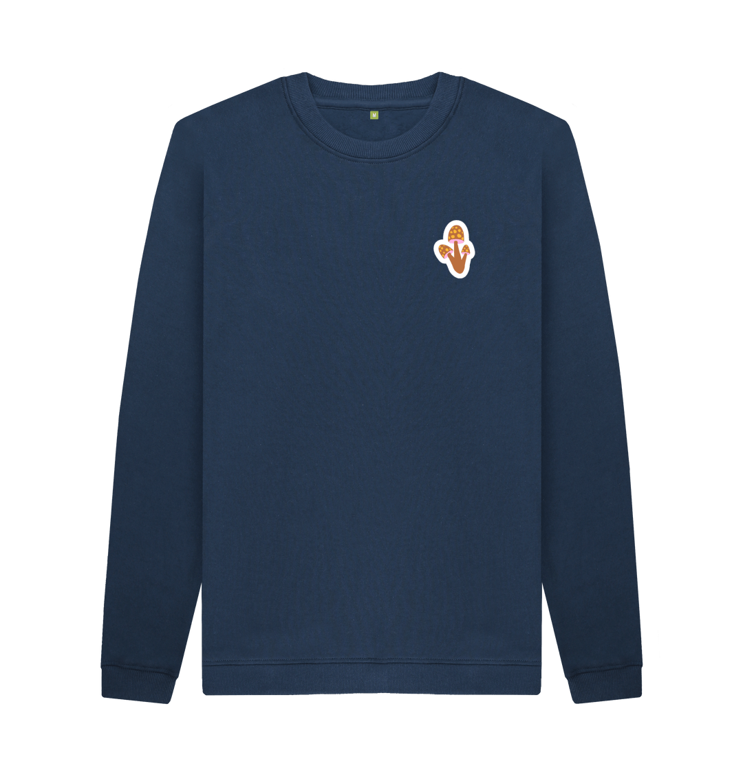 Navy Blue Printed Sweater Front