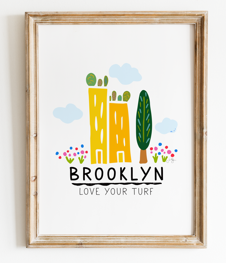 "Green Cities" (Brooklyn) Colorful Eco-Art Print 4x5"