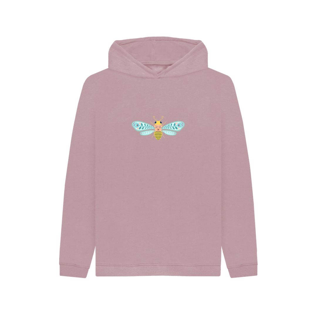 Mauve Cozy Bee Pullover Hoodie Sweatshirt Assorted Colors (Kids)