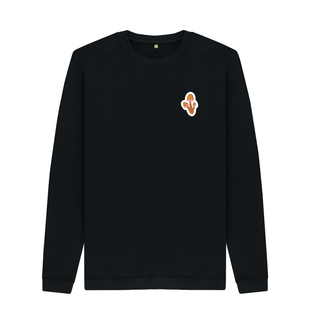 Black Printed Sweater Front