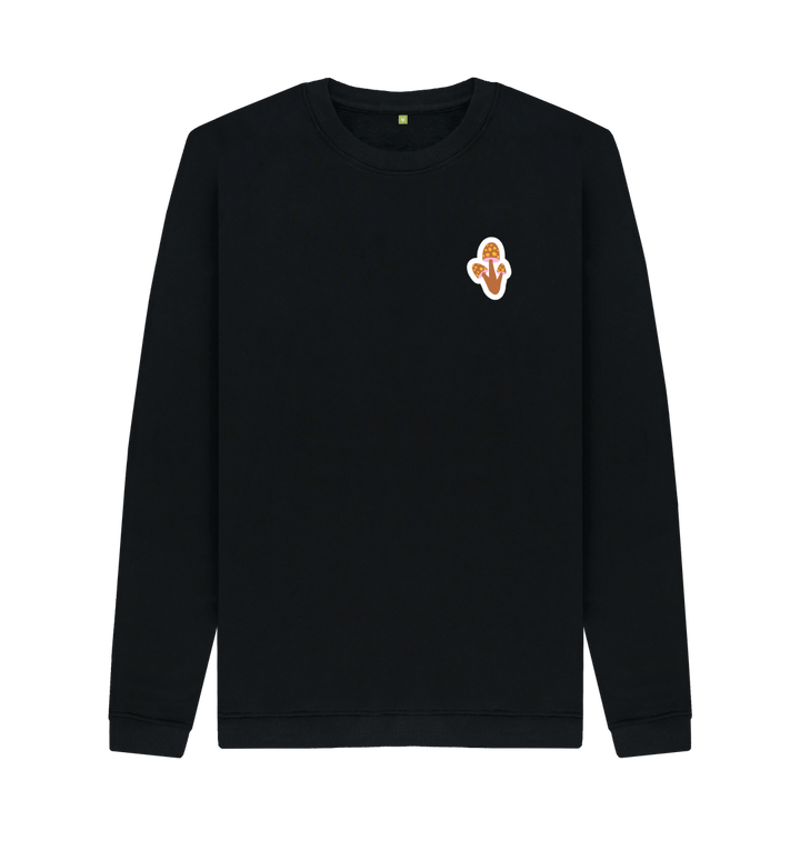Black Printed Sweater Front