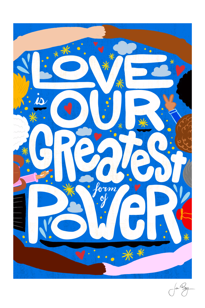 "Love is Our Greatest Form of Power" Hand-Drawn Eco-Greeting Cards
