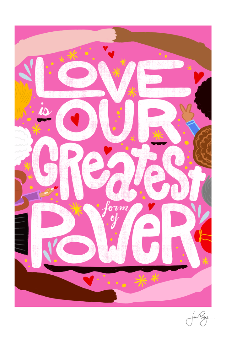 "Love is Our Greatest Form of Power" Hand-Drawn Eco-Greeting Cards