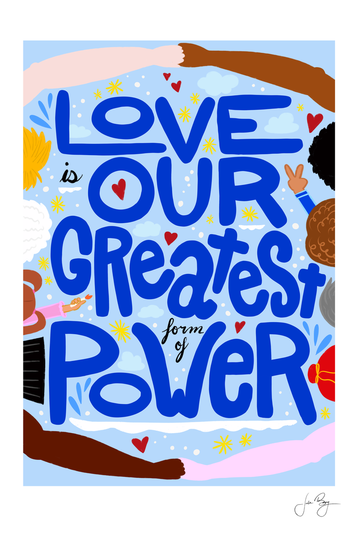 "Love is Our Greatest Form of Power" Hand-Drawn Eco-Greeting Cards