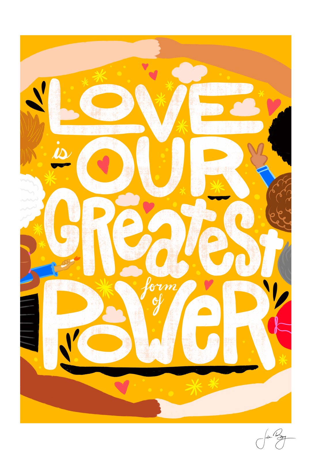 "Love is Our Greatest Form of Power" Hand-Drawn Eco-Greeting Cards