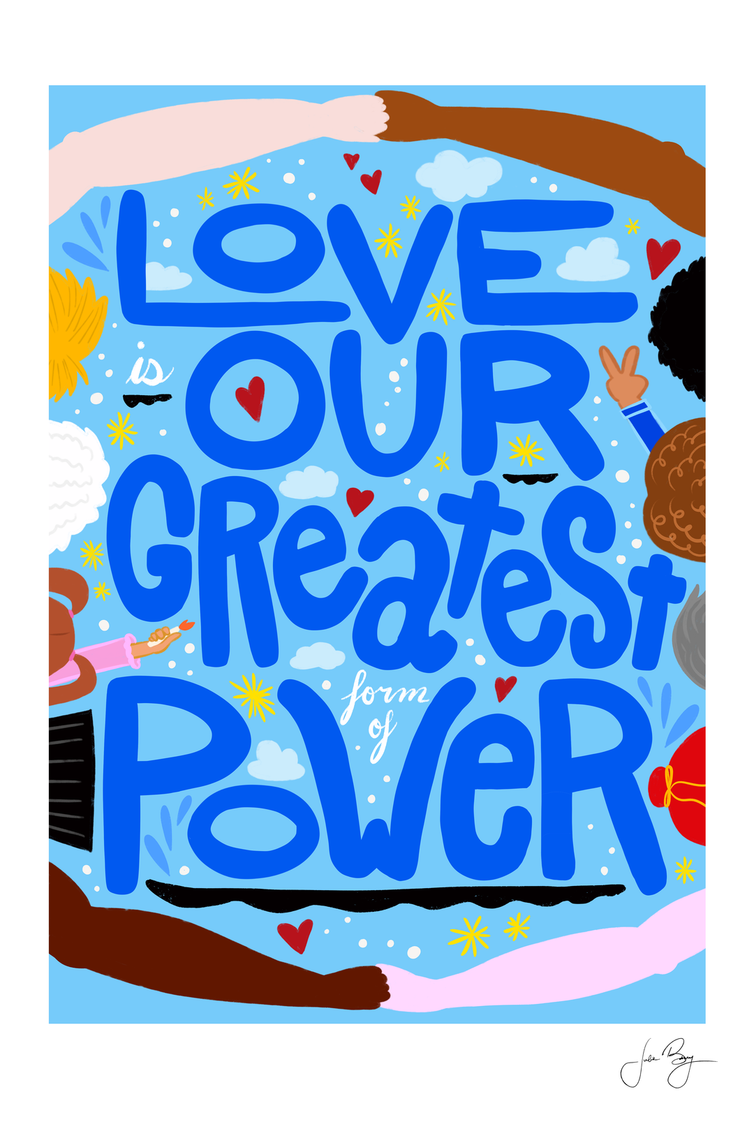"Love is Our Greatest Form of Power" Hand-Drawn Eco-Greeting Cards