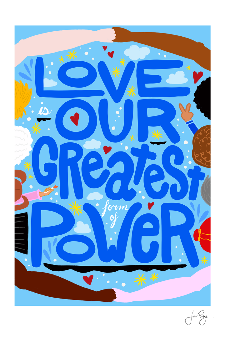 "Love is Our Greatest Form of Power" Hand-Drawn Eco-Greeting Cards