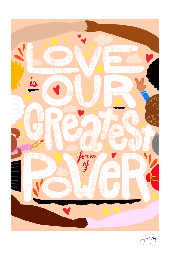 "Love is Our Greatest Form of Power" Hand-Drawn Eco-Greeting Cards