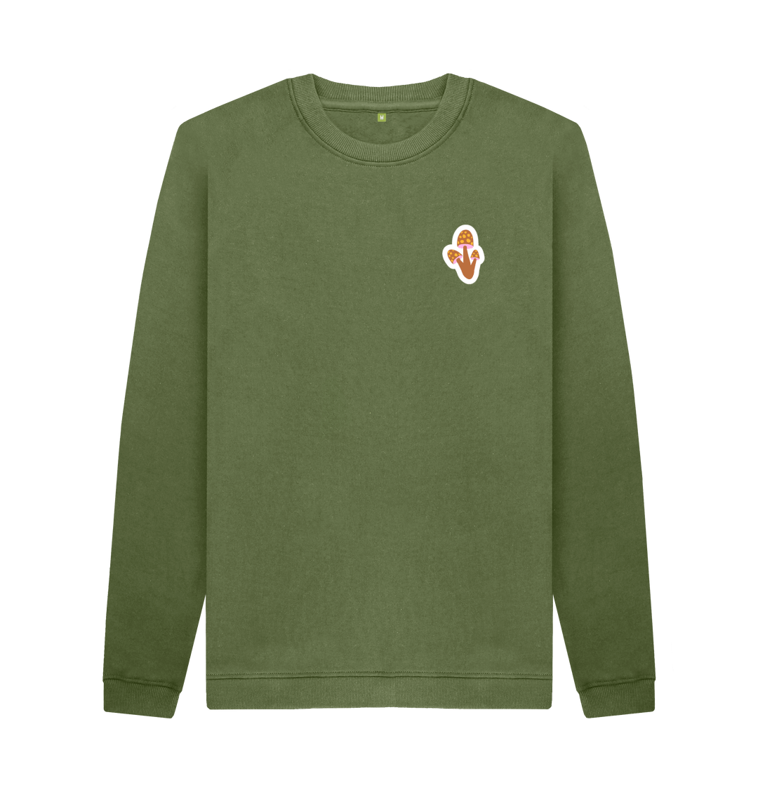 Khaki Printed Sweater Front