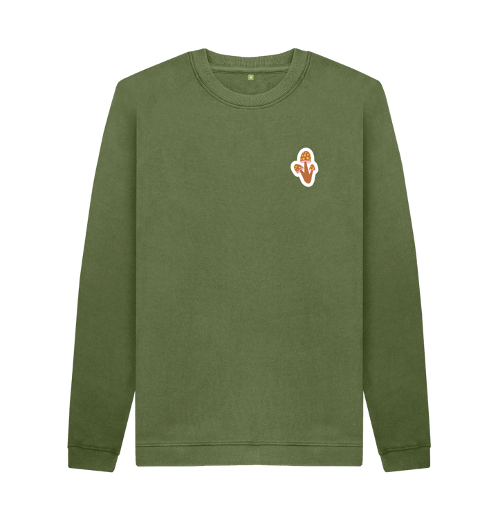Khaki Printed Sweater Front