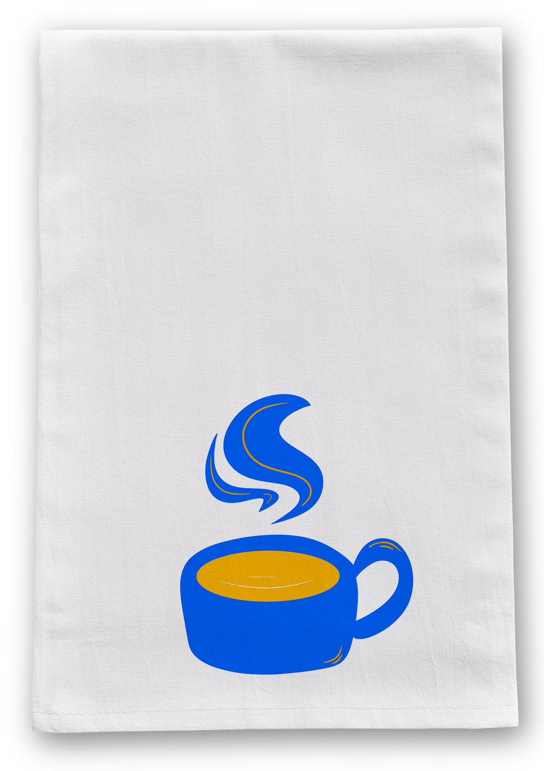 100% Organic Cotton "Warm Mug" Kitchen Tea Towels w. Hand-drawn Adorable Art - Assorted (Tea Time/Warm Wishes)