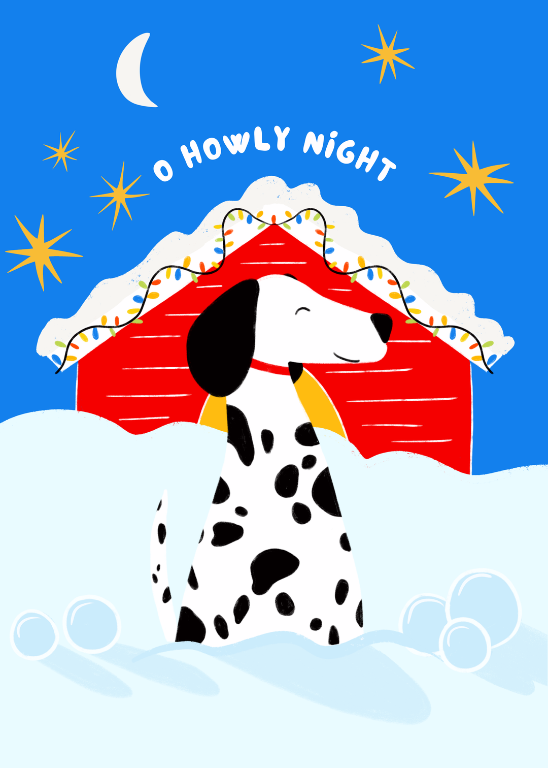 "Shine Bright" Dog Christmas Hand-Drawn Eco-Greeting Holiday Cards