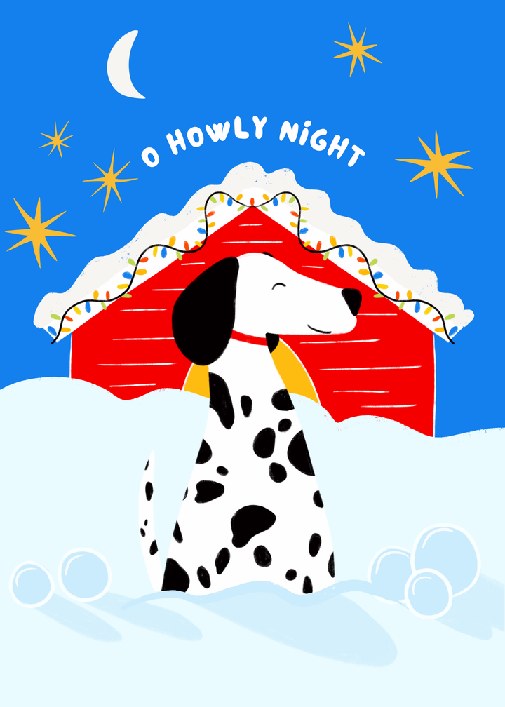 "Shine Bright" Dog Christmas Hand-Drawn Eco-Greeting Holiday Cards