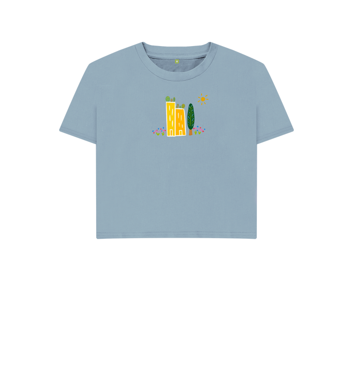 Stone Blue Printed T-shirt Front