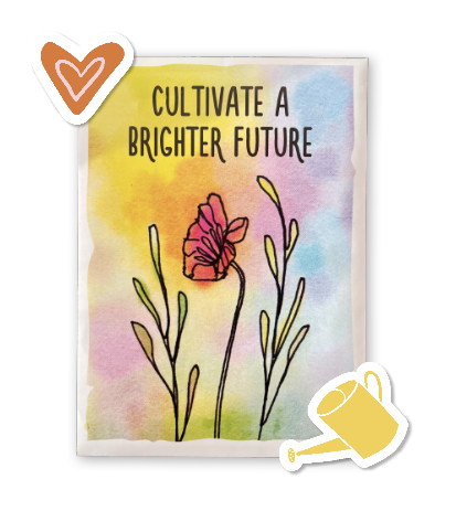 "Ready to Grow" Garden Greetings Kit w. Wildflower Seed Packet, Infosheets + Greeting Card w. Hand-drawn Gaillardia Flowers (Celebrate Pollinators)
