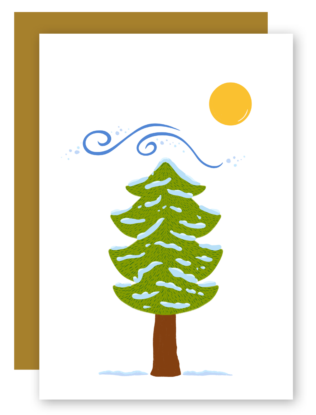 Pine Tree Greeting Cards + Matching Envelope - Assorted (Winter Wishes)