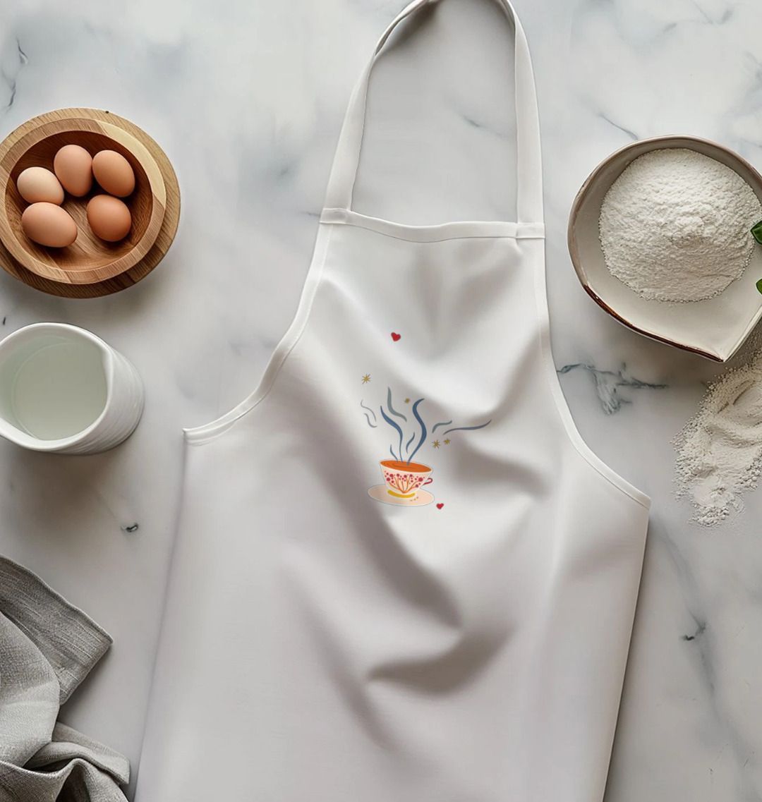 Tea Time Organic Apron (White)