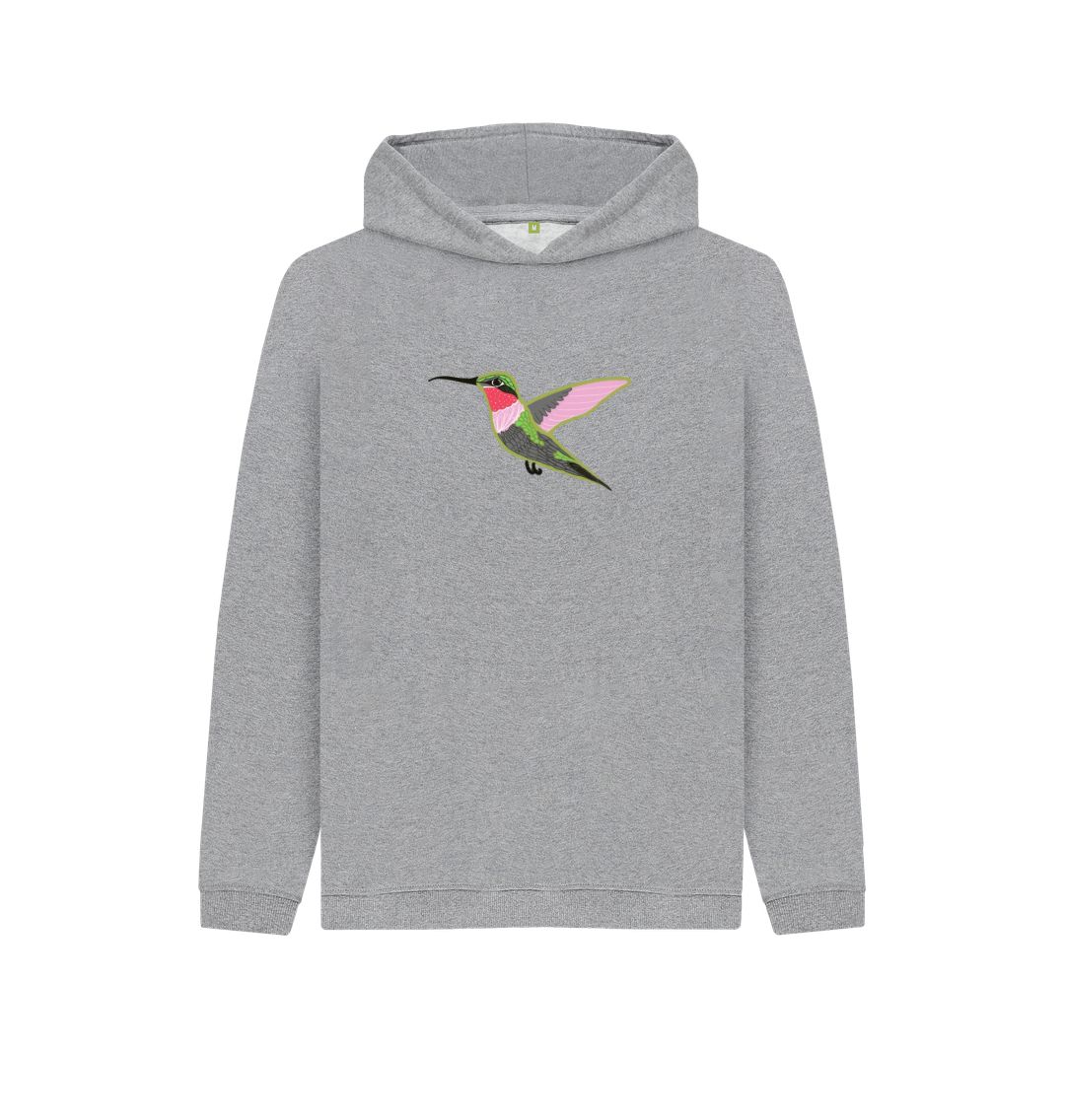 Athletic Grey Hummingbird Pullover Hoodie (Kids)