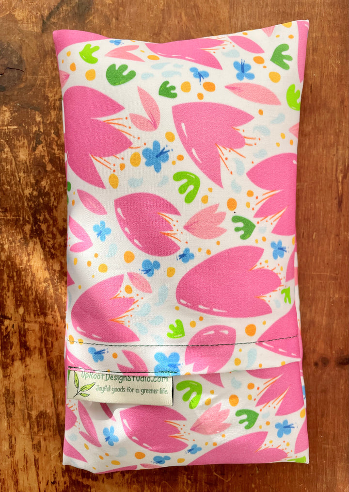 Scented Serenity Eye Pillow - Breezy Tulips Pattern w. White Details (Grow & Bloom Collection)