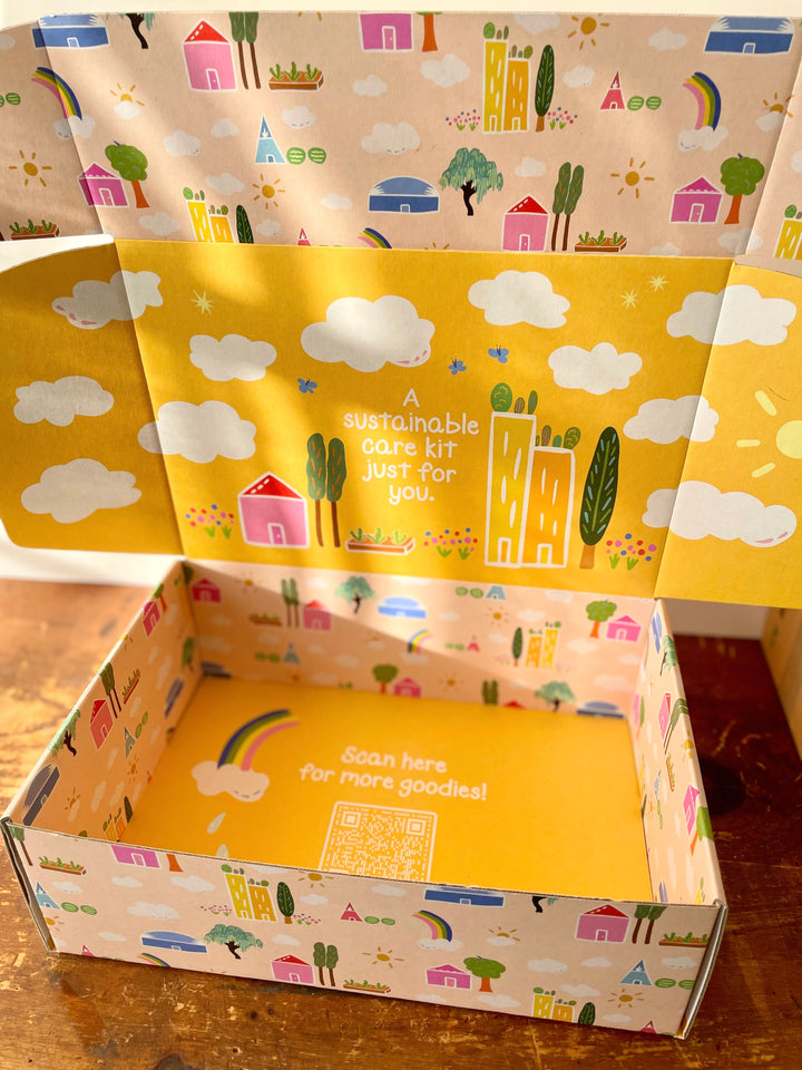 "Plant Parent" Gift Box: Pink Polka-Dot Houseplant Kit, "Hey Beautiful" Soy Candle, Houseplant Tote Bag, Greeting Card, Mint Tea, Mindfulness Journal (Grow & Bloom)