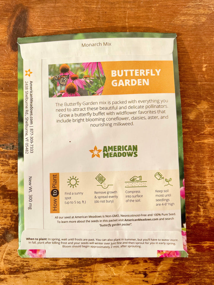 Non-GMO Wildflower Pollinator Garden Seed Packet - Attract Bees, Butterflies & Hummingbirds! (Seeds of Hope)