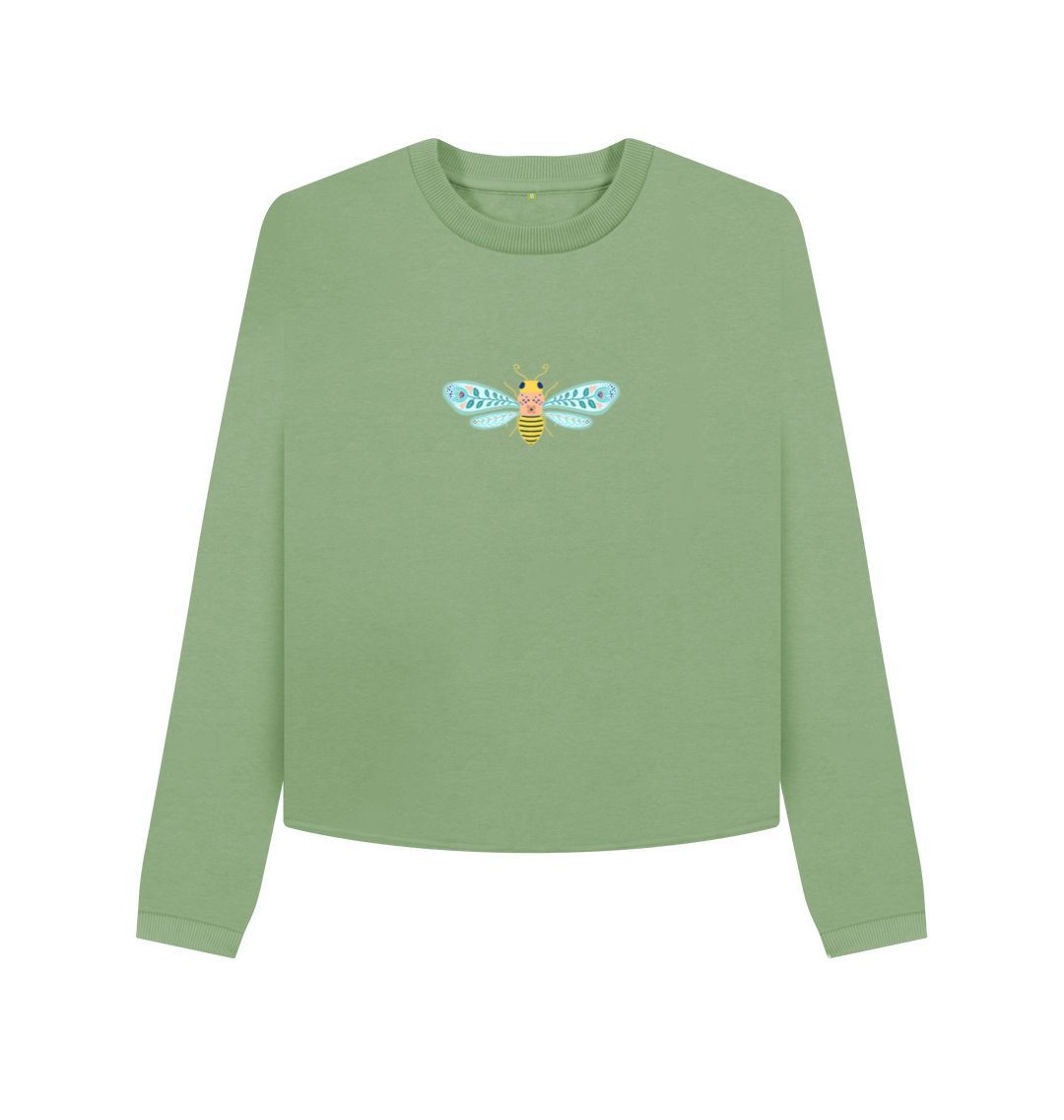 Sage Cozy Bee Pullover (Adult - Rose, Light Green & Dusty Blue)