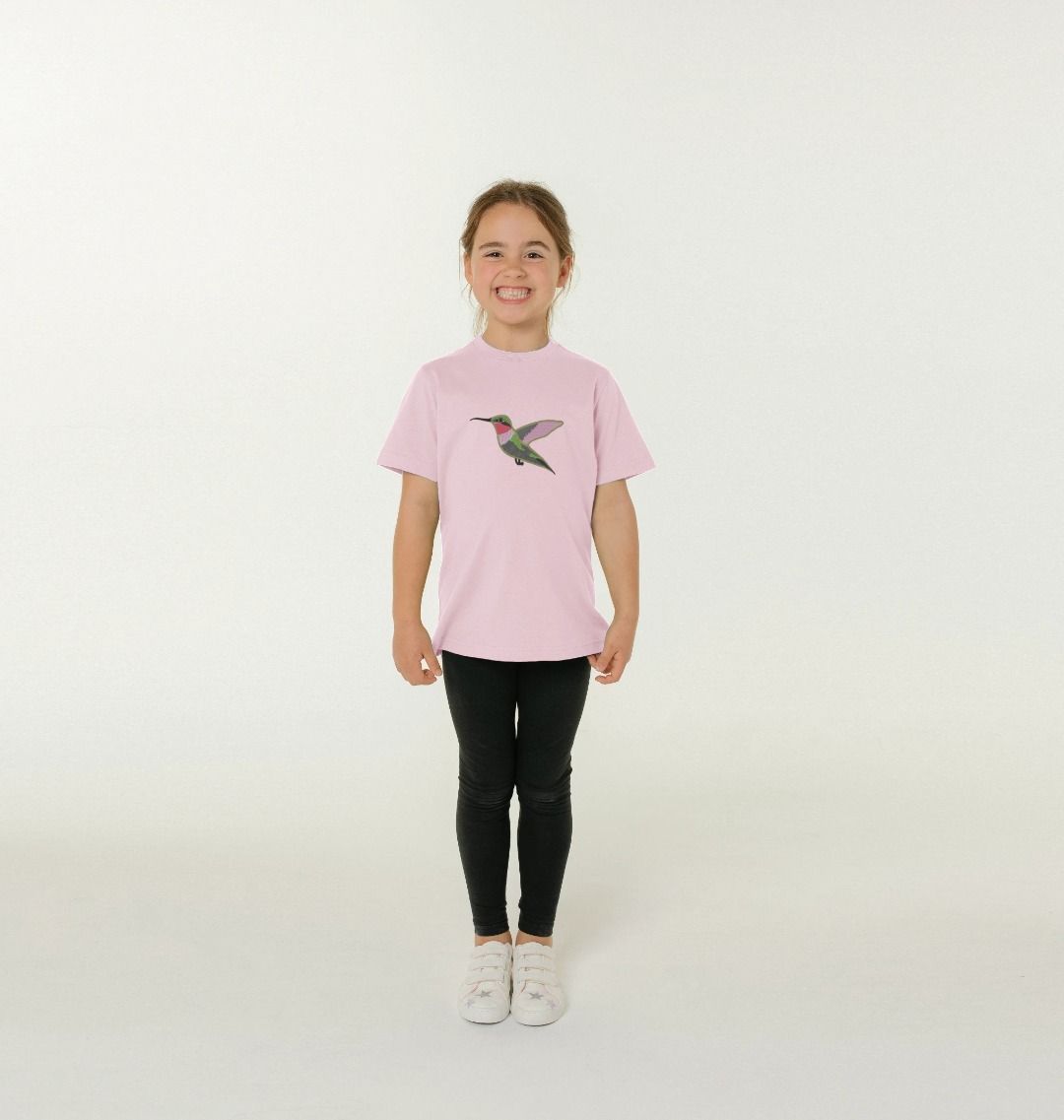 Hummingbird Kids' T-Shirt (pink, mustard or blue)