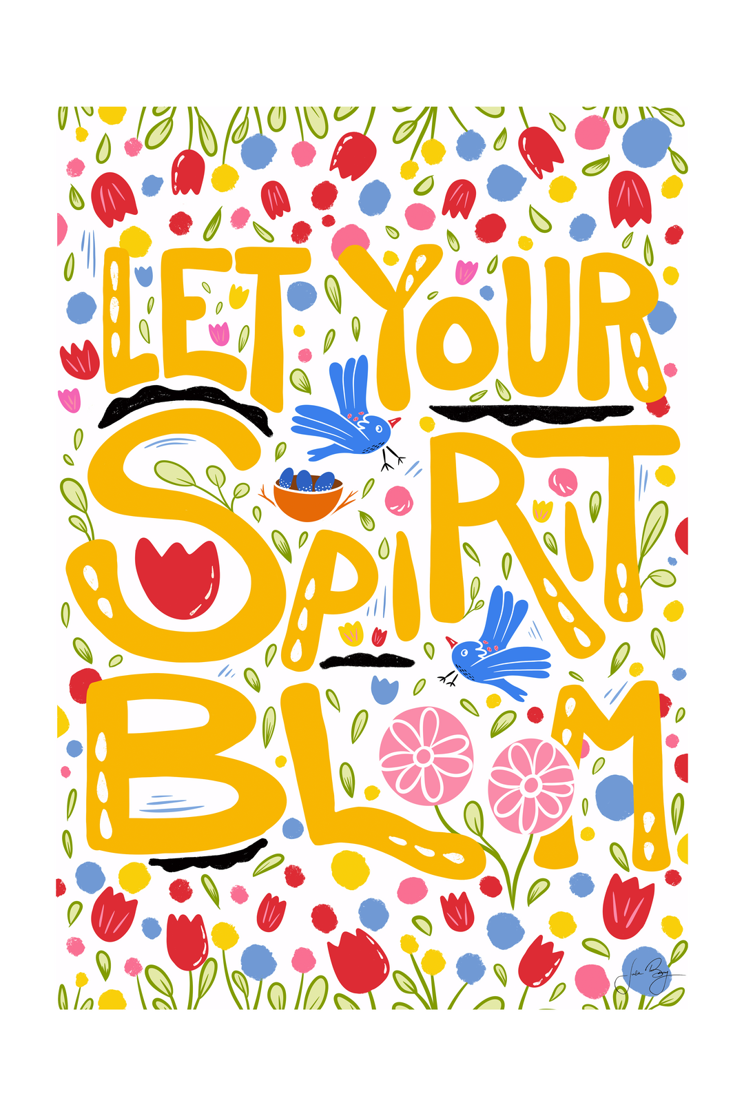 "Let Your Spirit Bloom" Meditative Eco-Art Print 12x18"